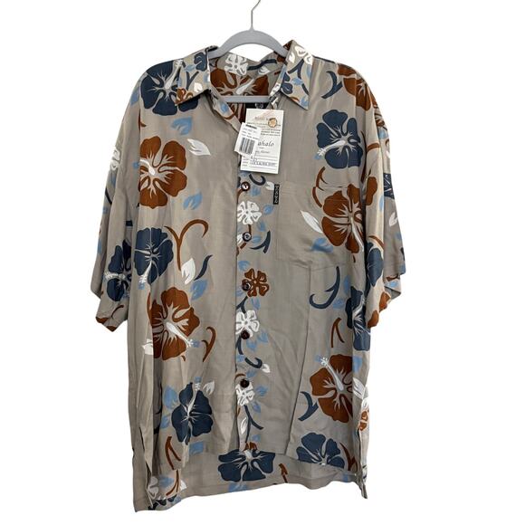 Hawaiian Shirt By Mango Moon Men’s Large Aloha NWT Floral Hibiscus Vacation - Picture 10 of 10